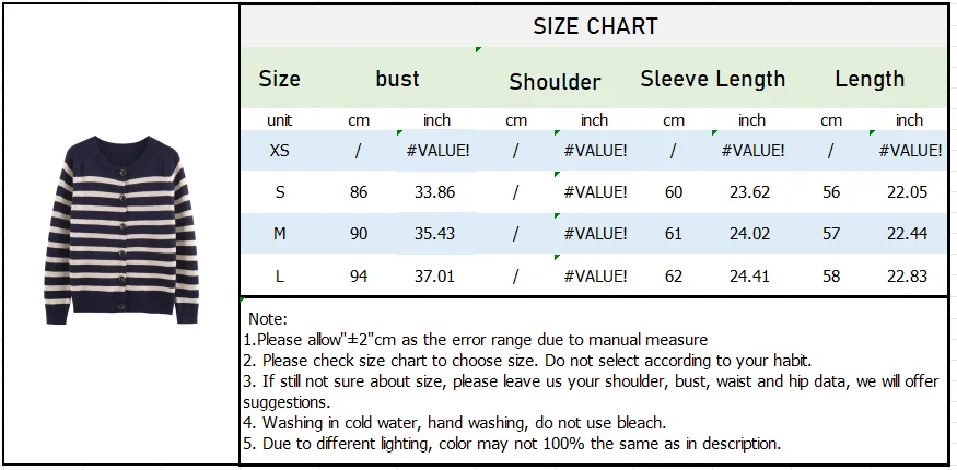 Autumn/Winter Casual Striped Knit Jacket - Image 7