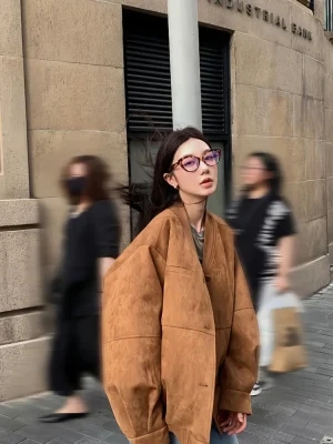 Women’s Retro Suede Baseball Bomber