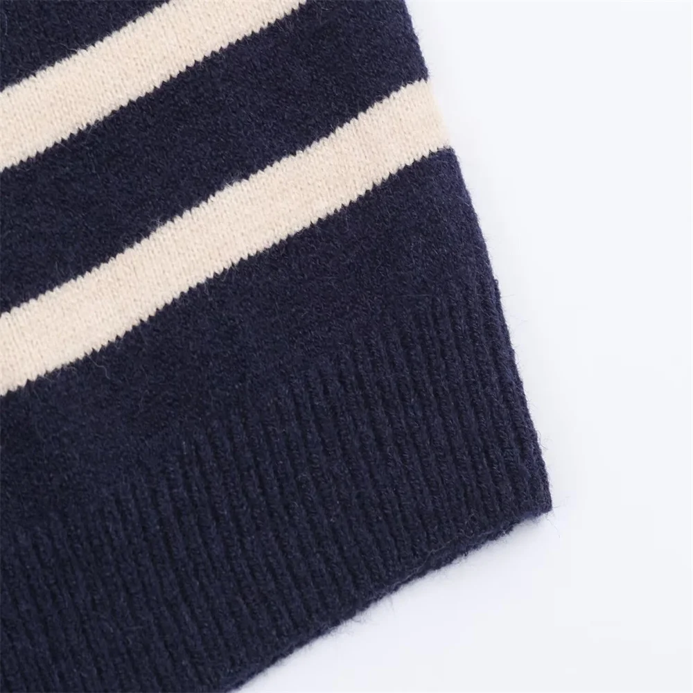 Autumn/Winter Casual Striped Knit Jacket - Image 5