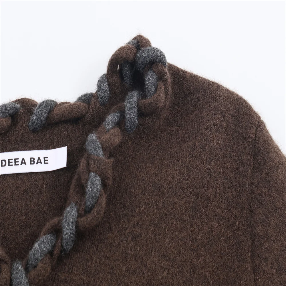 Autumn Interwoven Layered Knit Jacket - Image 3