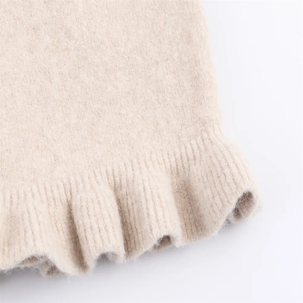 Autumn Layered Decorative Knit Jacket - Image 5