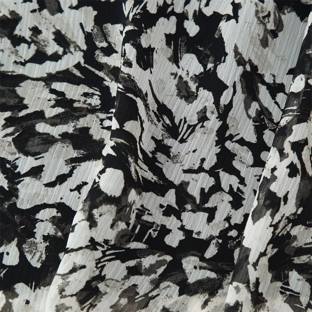 Women's Autumn Printed Mini Dress with Belt - Image 5