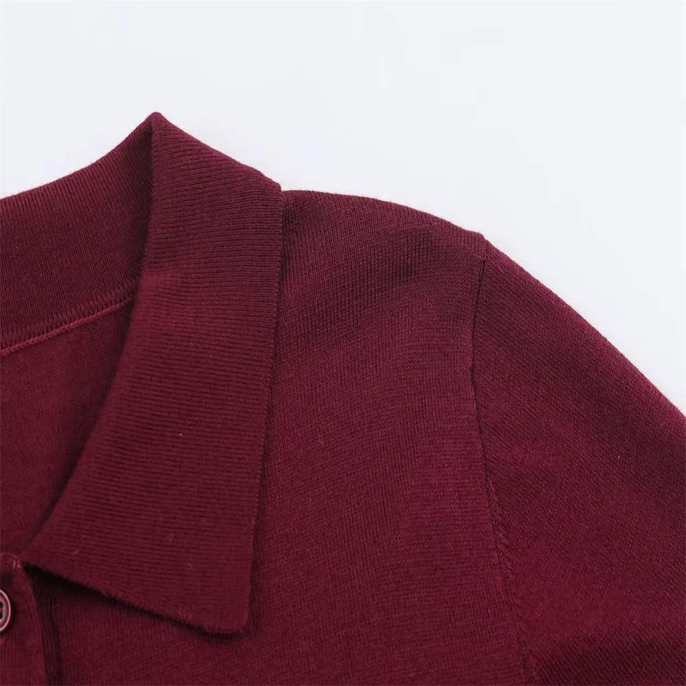 Autumn/Winter Polo Collar Knit Sweater - Image 3