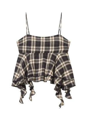 2025 Winter Plaid Layered Straight-Neck Cami Top