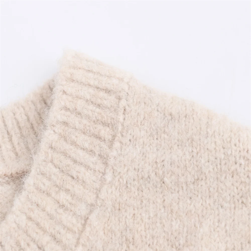 Autumn Layered Decorative Knit Jacket - Image 3