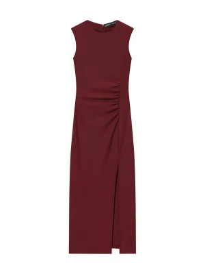 Winter Slim Fit Crepe Pleated Maxi Dress