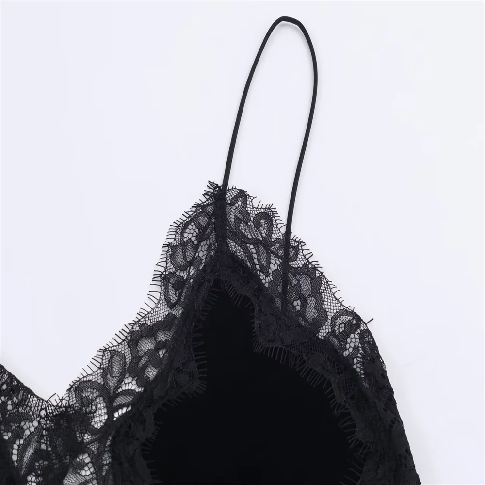 Autumn French V-Neck Lace Velvet Dress - Image 3