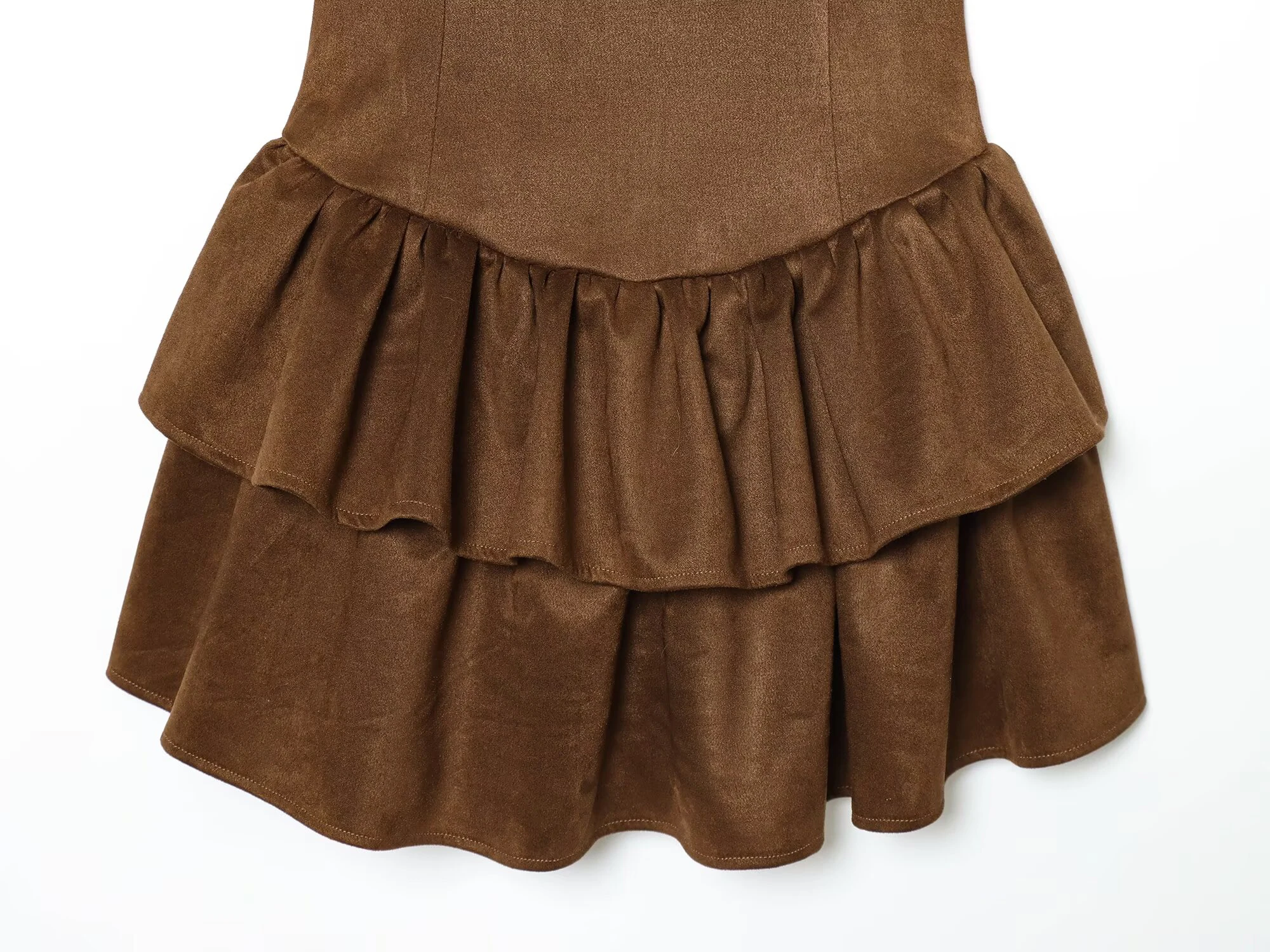 Winter Women's Fashionable Suede Texture Short Dress - Image 6