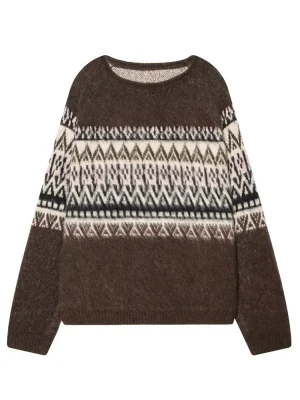 Autumn Winter Women’s Brushed Jacquard Knit Shirt