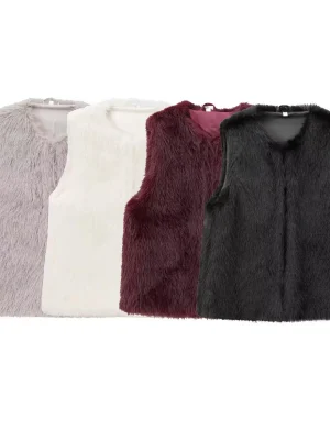 2025 Winter Faux Fur Vest Jacket for Women
