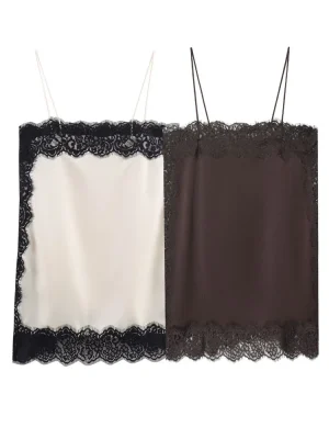 Winter Women’s Silk-Texture Lace Camisole Top