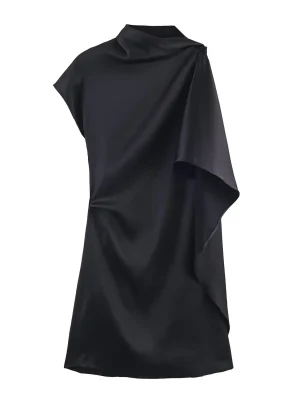 2025 Winter High-Neck Hollow Short Dress