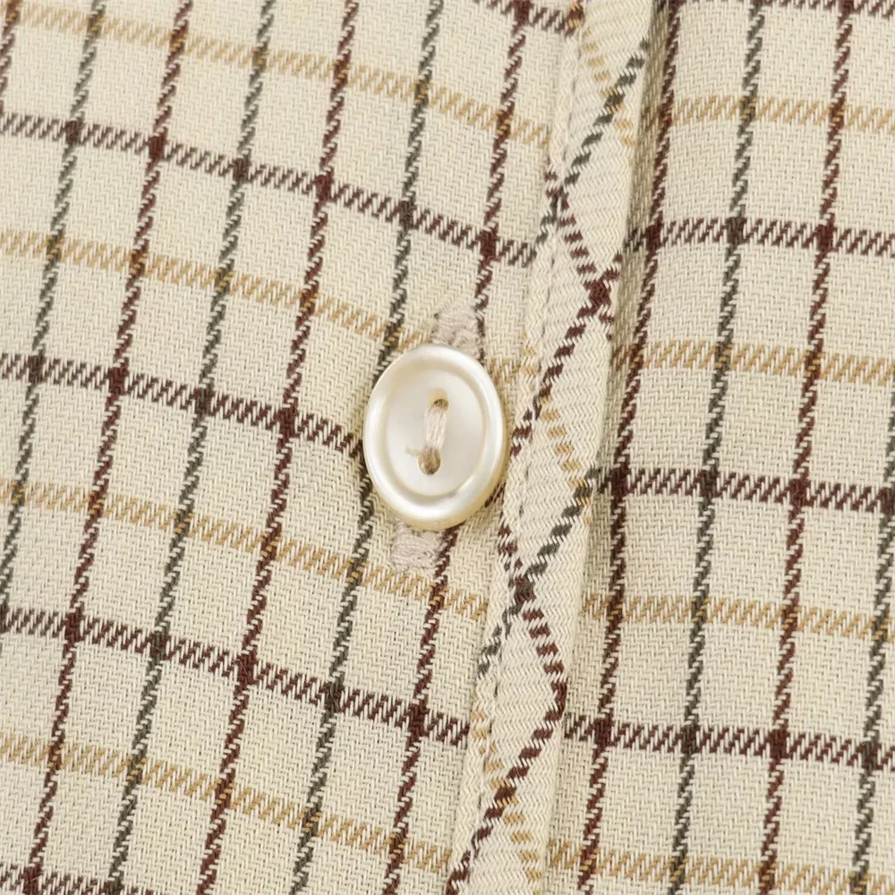 Autumn Checkered Bow Decor Shirt - Image 5