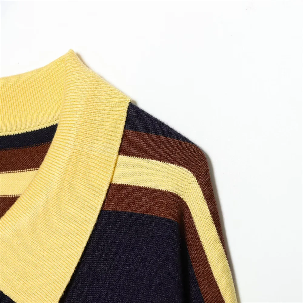 Autumn Simple Striped Knit Shirt - Image 3