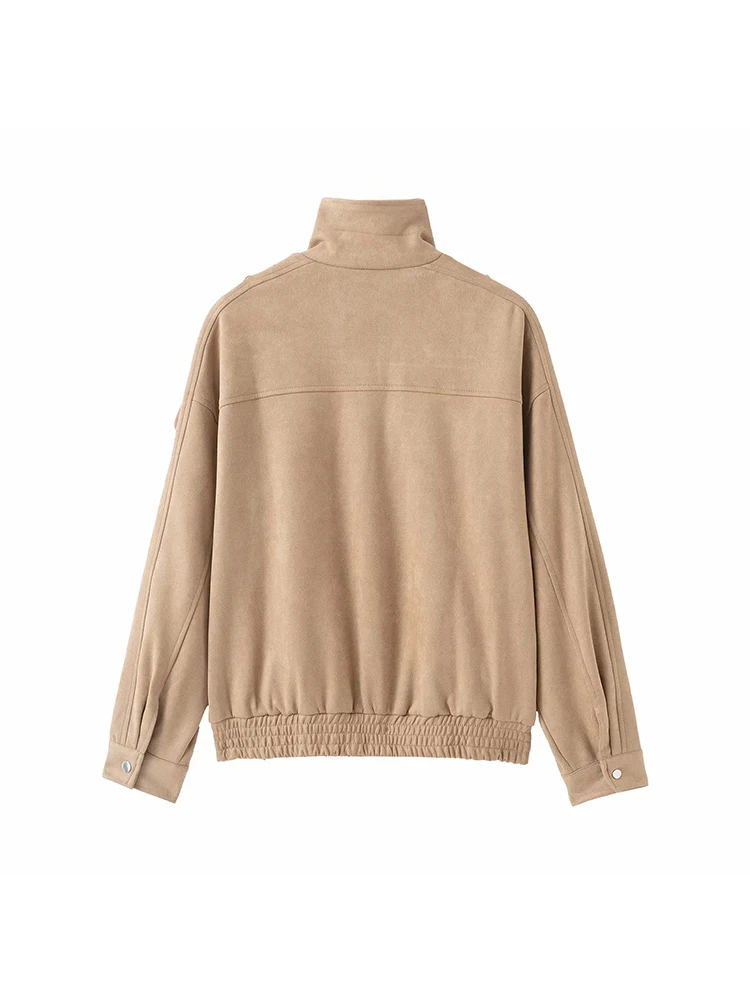 Women’s Retro Suede Zipper Jacket - Image 2