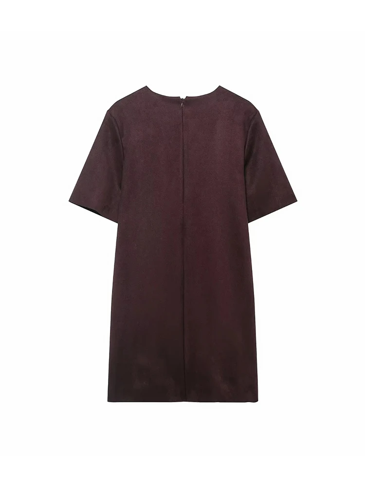 Women’s Casual Suede Rivet Mini Dress - Image 2