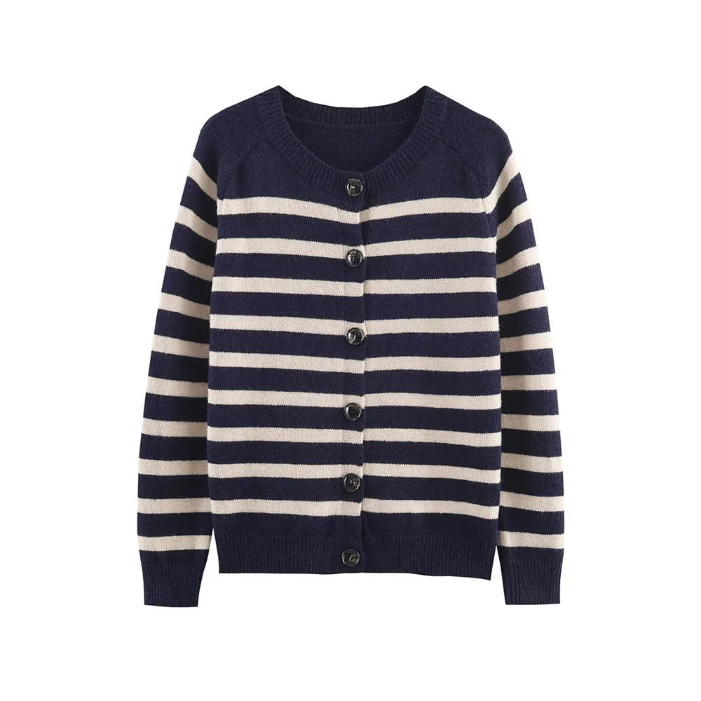 Autumn/Winter Casual Striped Knit Jacket