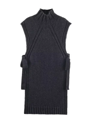 Autumn-Winter Sleeveless Mini Suit Dress