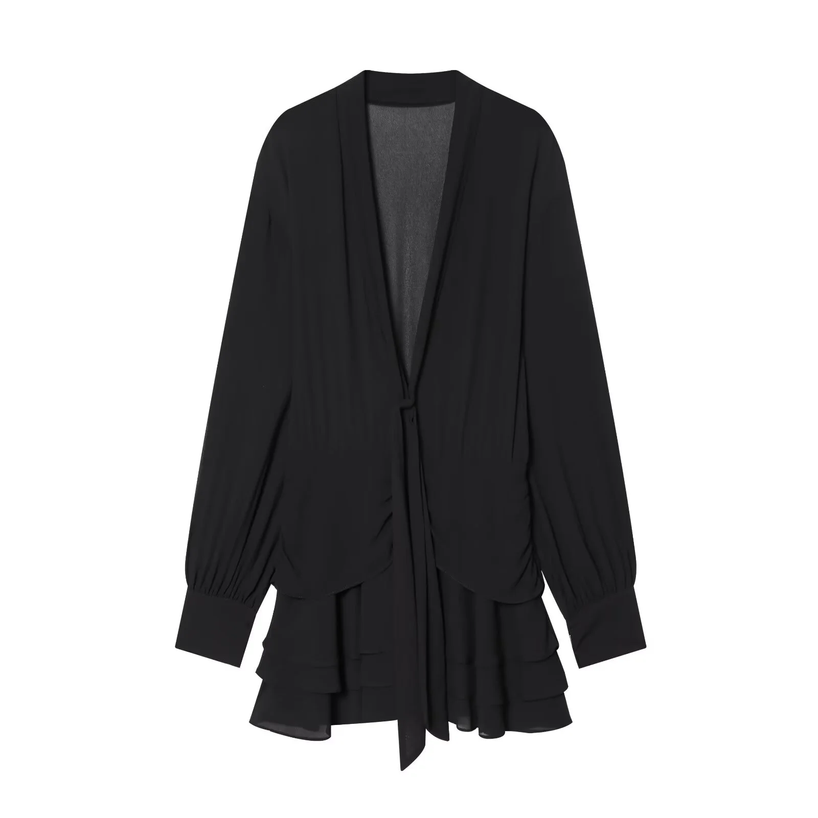 2025 Winter V-Neck Layered Short Dress