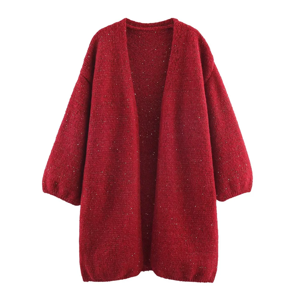 Women’s Simple French Style Open Knit Cardigan - Image 2