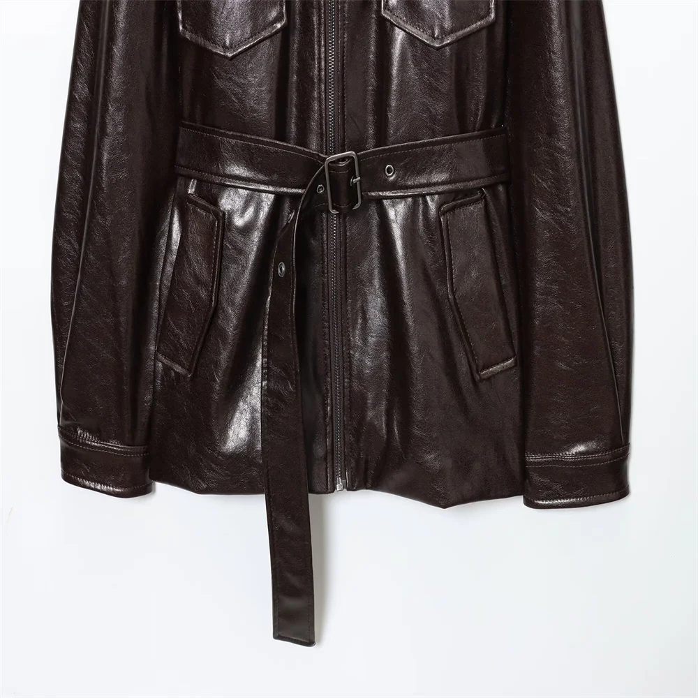 Autumn Versatile Coated Buckle Jacket - Image 6
