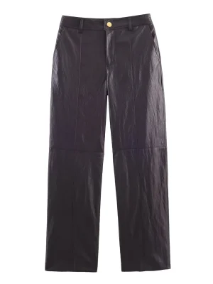 2025 Winter High-Waist Faux Leather Pants
