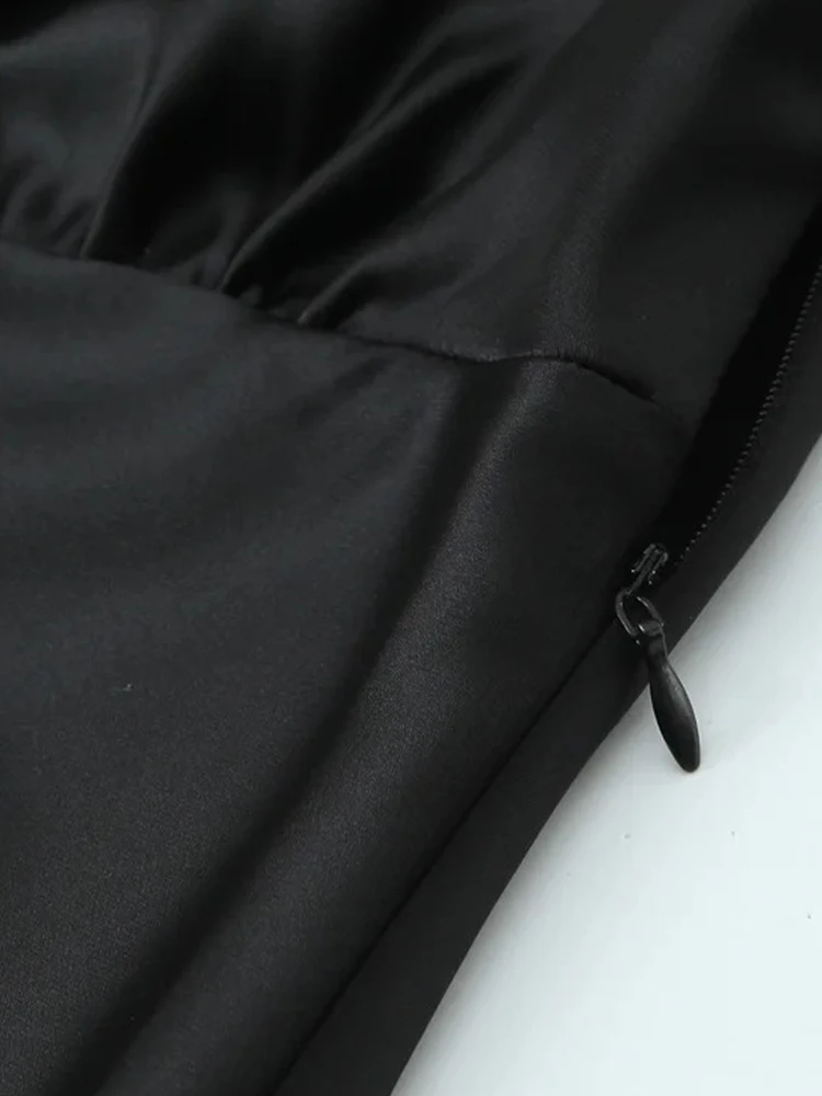 Women’s Elegant Silk-Feel V-Neck Scarf Collar Shirt - Image 3