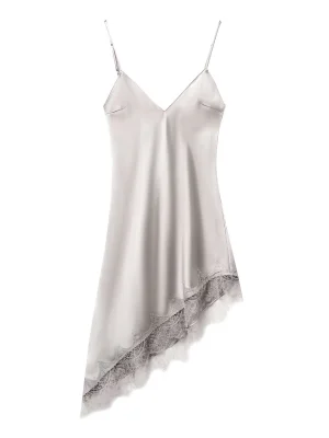 2025 Winter Slim Silk-Satin Asymmetrical Lace Dress