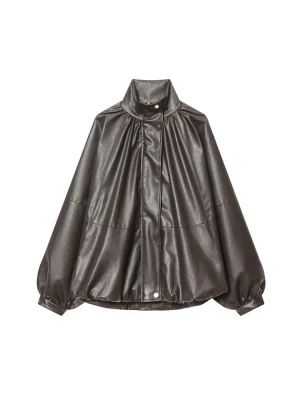 Women’s Autumn Leather Effect Pilot Jacket
