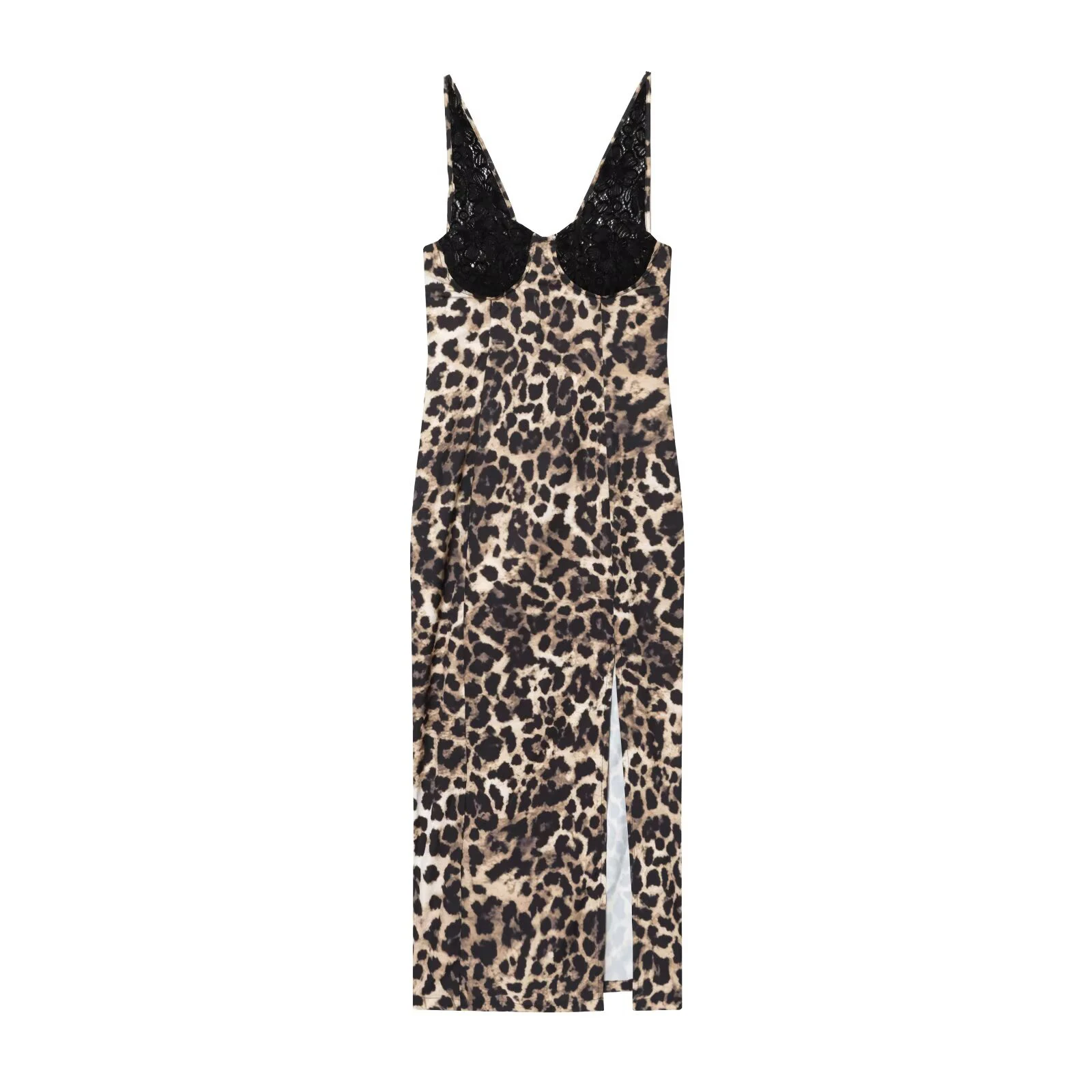 Women’s 2025 Animal Print Lace Midi Dress
