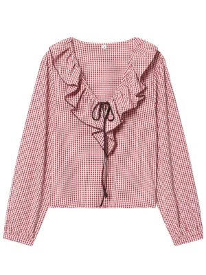 Women’s Grid Bow Tie Shirt