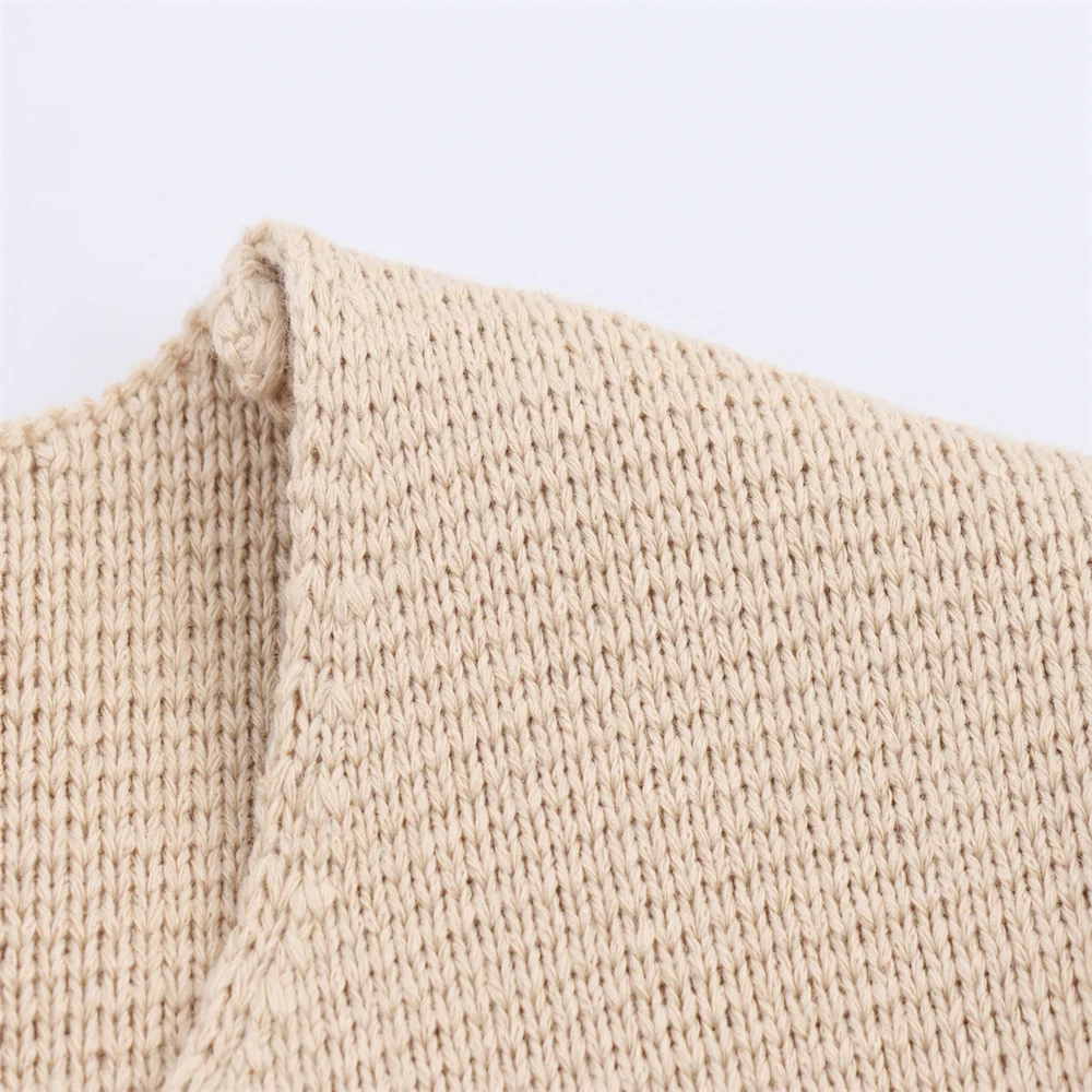 Autumn Round Neck Button Knit Jacket & Skirt Set - Image 3