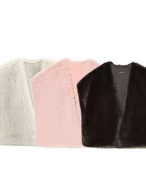 Winter Women’s Faux Fur Short Vest