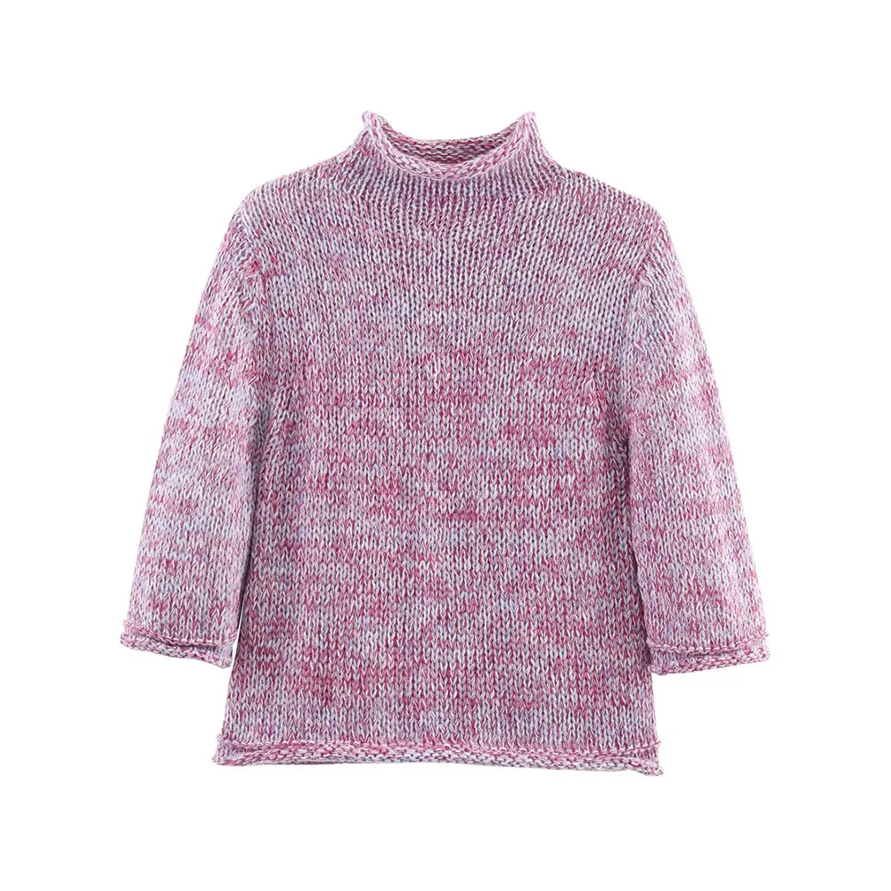 Autumn Color-Block Round Neck Sweater