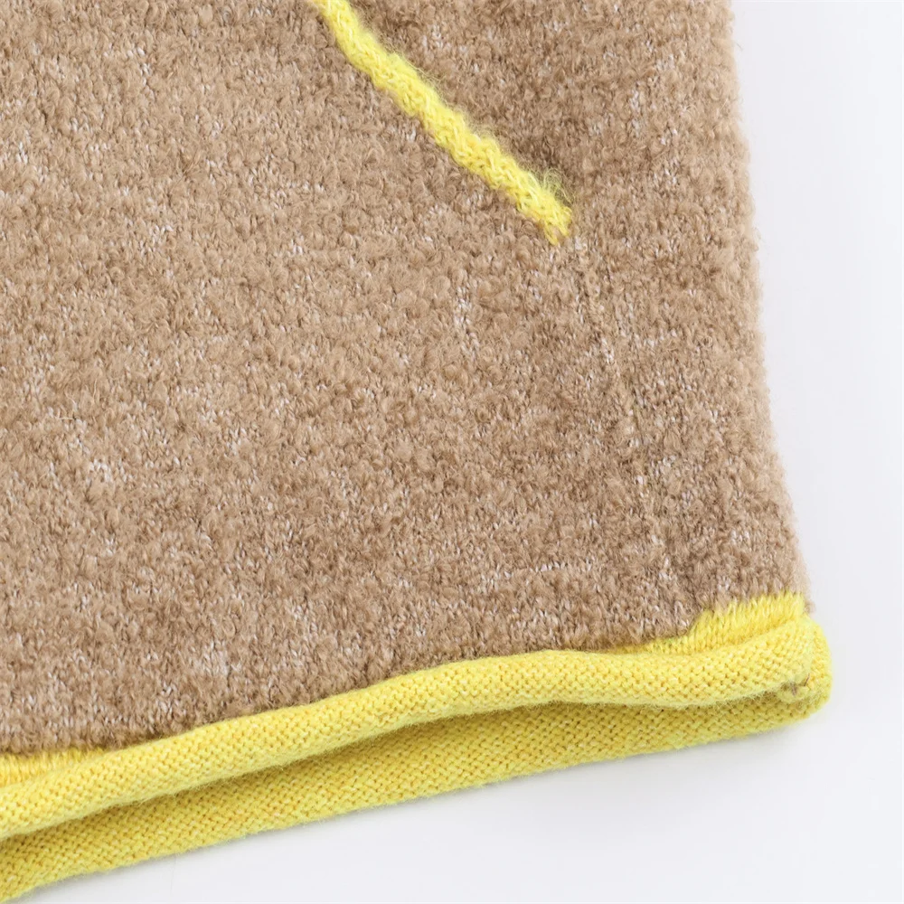 Autumn Contrasting Layer Knit Jacket - Image 6