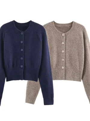 Women’s Slim Fit Single-Breasted Knit Cardigan