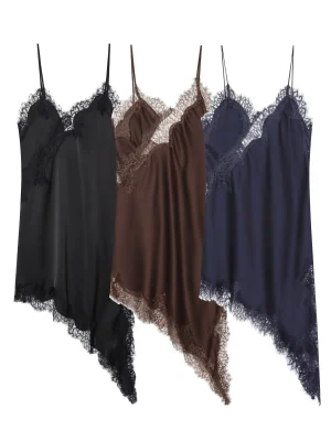 Women’s 2025 Slimming Lace Asymmetric Satin Dress