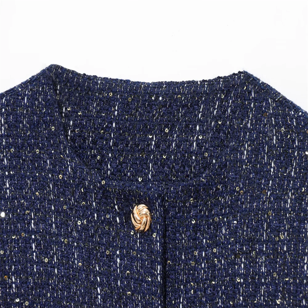 Winter Women’s Woolen Long Sleeve Jacket - Image 3