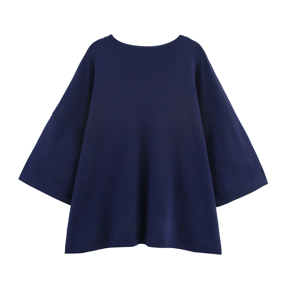 Autumn Hollow Embroidery Knit Top - Image 2