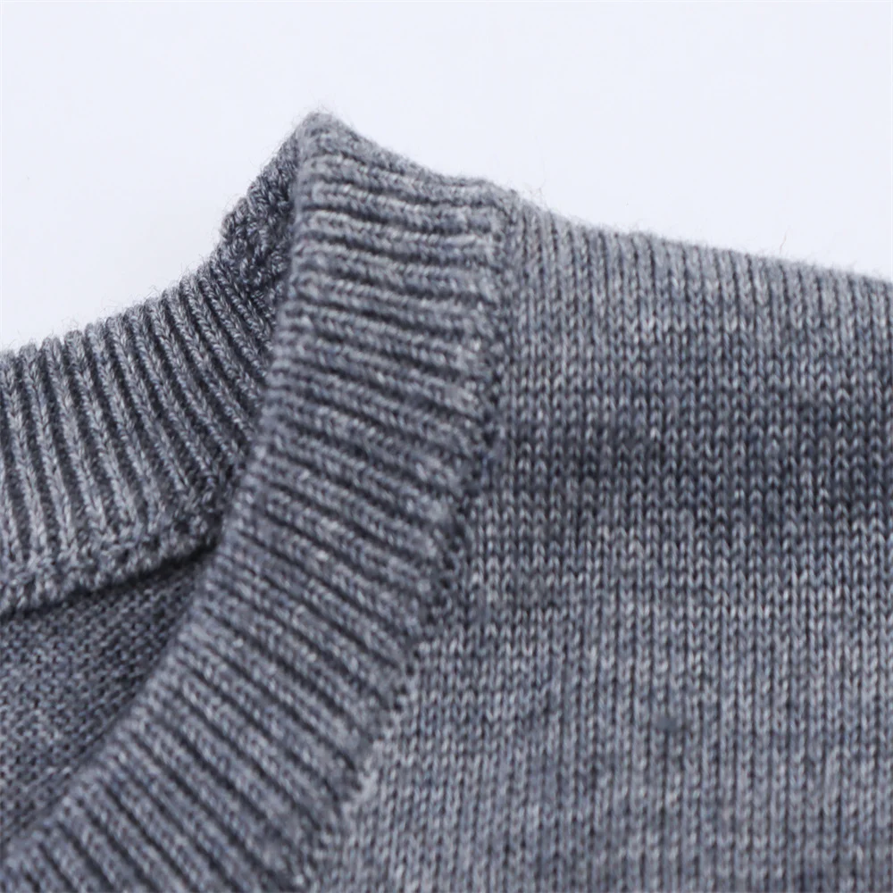 Autumn Round Neck Button-Up Detachable Knit Sweater - Image 3