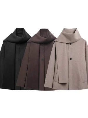 Chic Versatile Scarf Short Jacket for Women