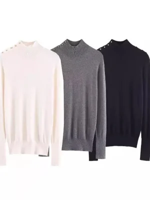 Women's Commuter Style Long Sleeve Knit Top