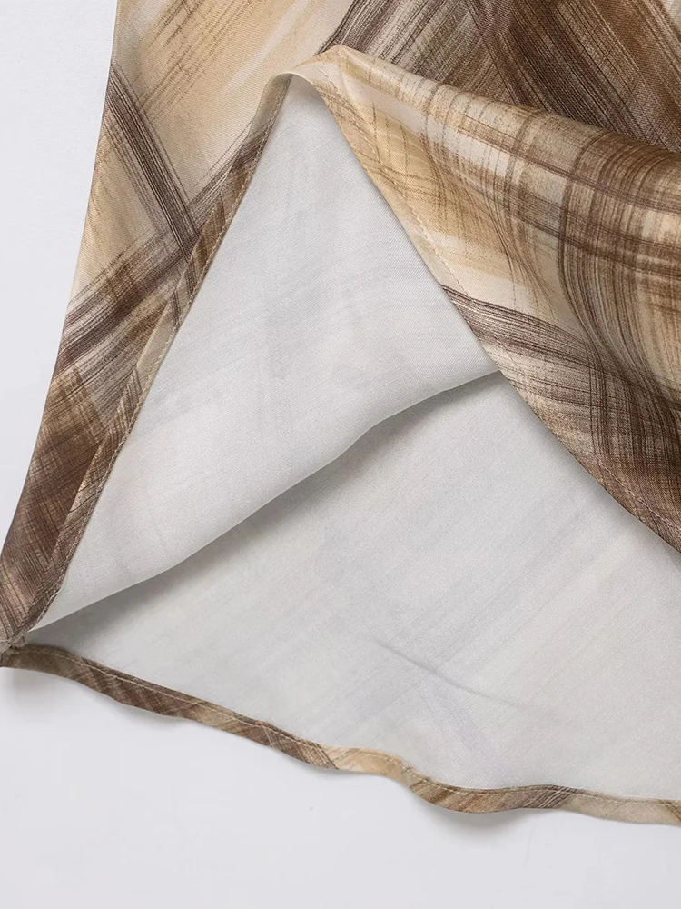 Women’s Vintage Silk-Texture Midi Skirt - Image 6