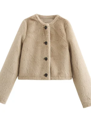 2025 Winter Retro Faux Fur Short Jacket