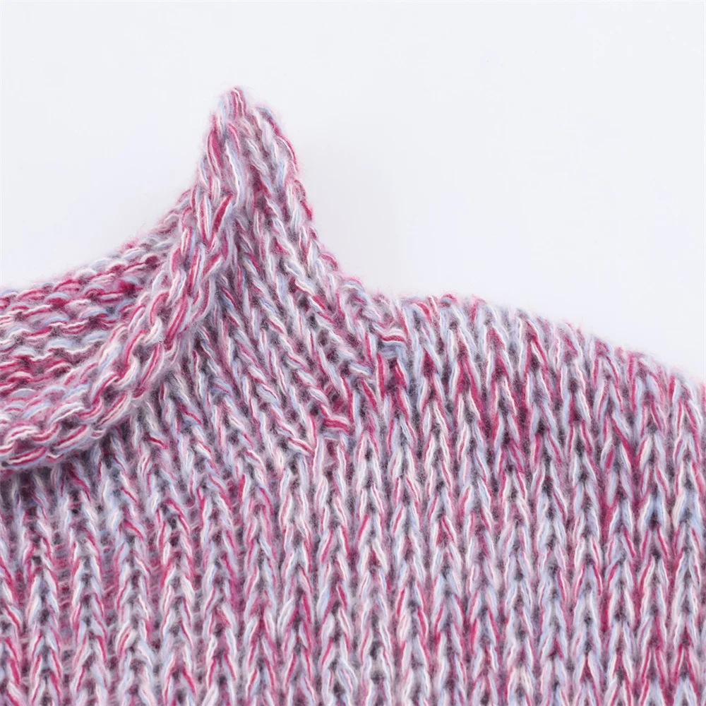 Autumn Color-Block Round Neck Sweater - Image 3