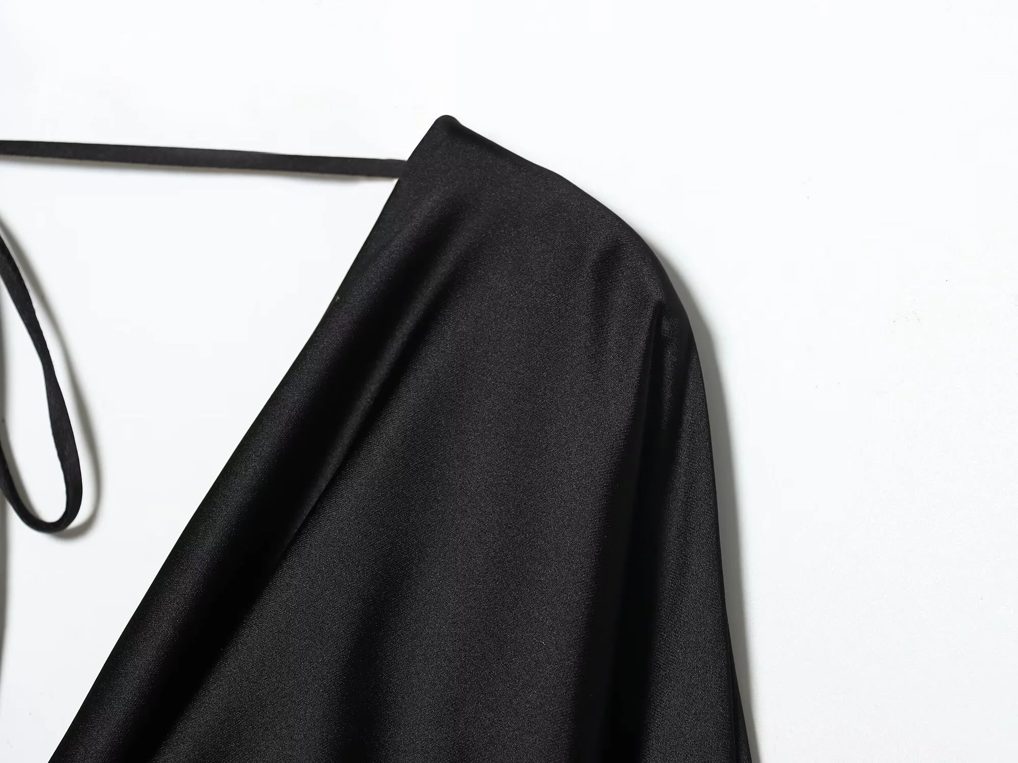 Winter French Minimalist Silk Satin Dress - Image 5