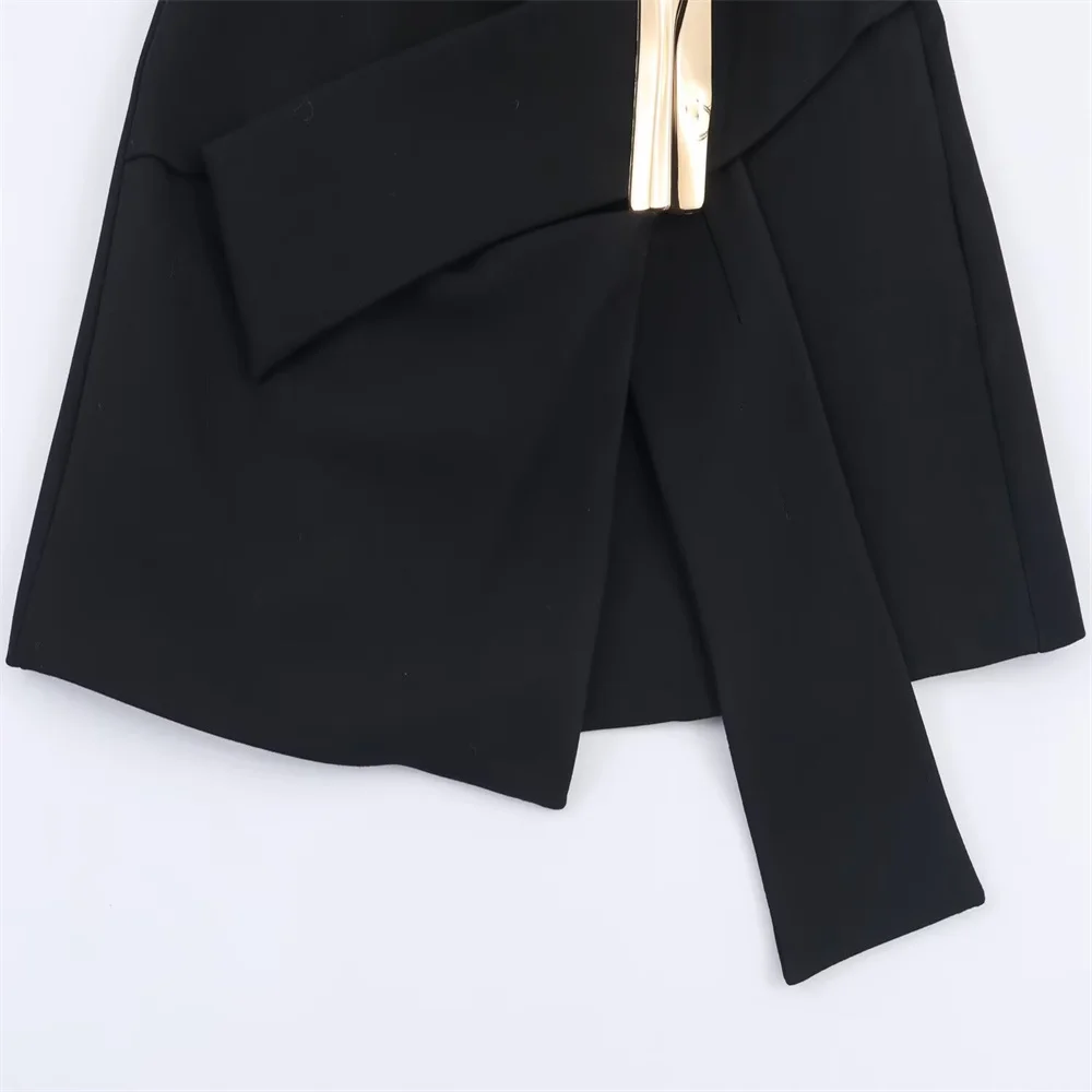 Autumn French Buckle Suit Jacket & High-Waist Straight Pants - Image 5
