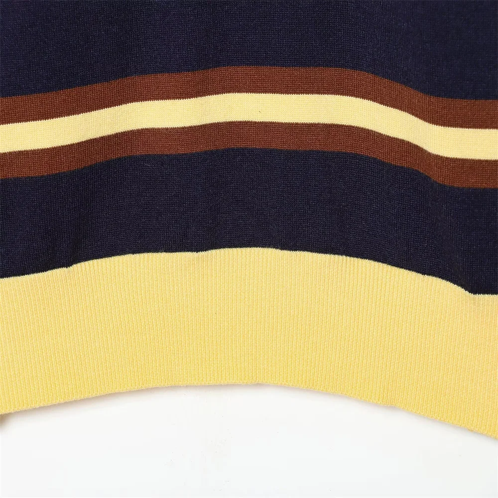 Autumn Simple Striped Knit Shirt - Image 6