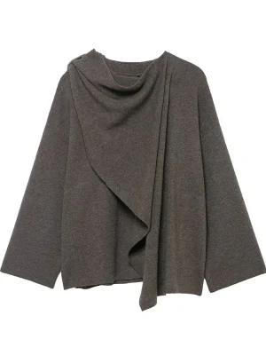 Women’s Winter Loose Knit Cloak with Scarf