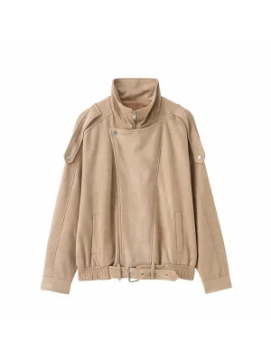 Women’s Retro Suede Zipper Jacket